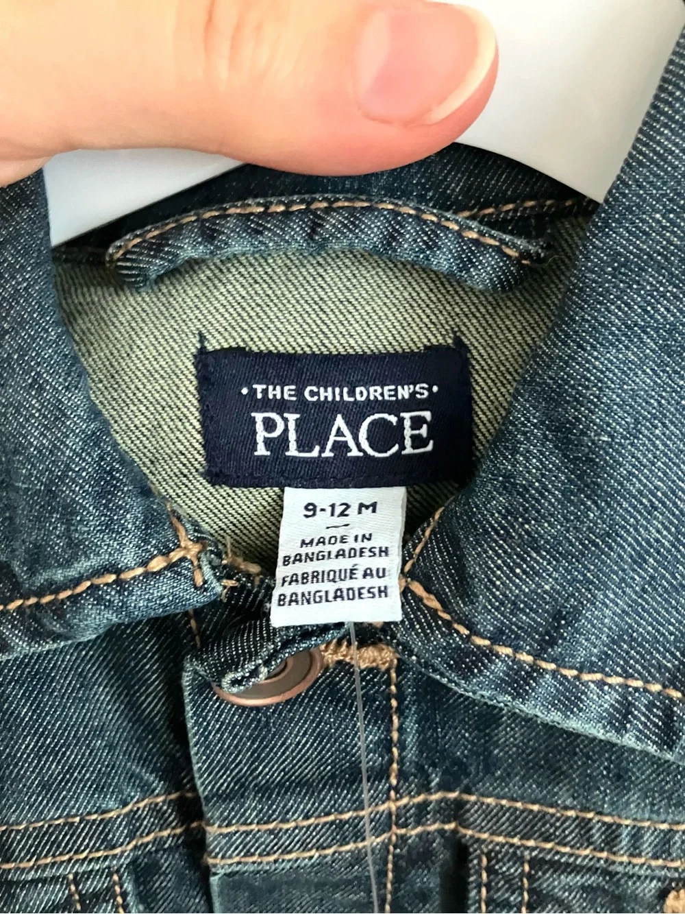 The children’s place dark wash whimsical denim jean jacket-size 9-12m